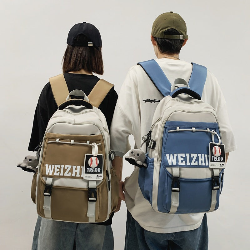 Cross-border new leisure junior and high school student schoolbags, men's and women's large-capacity strong and durable backpacks