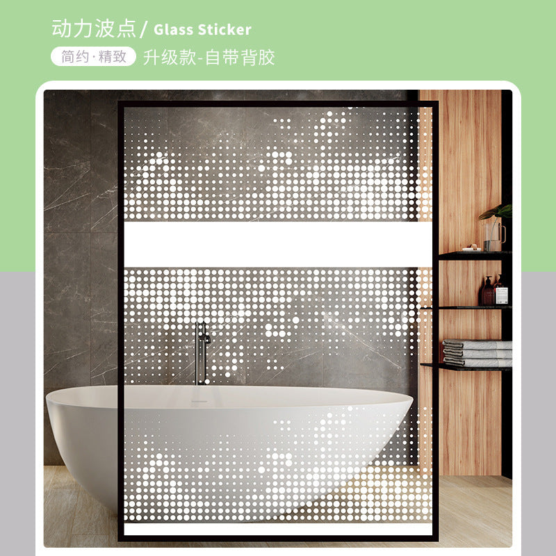 Art glass film with glue Self-adhesive explosion-proof glass film Shopping mall office transparent partition film Factory wholesale