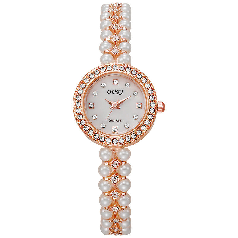 Ouki pearl chain small dial watch women's light luxury high-value mother-of-pearl dial ladies watch wholesale