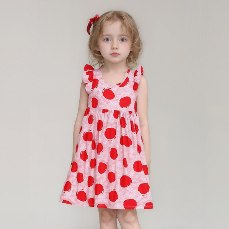 New girls' summer floral dress - kids' princess sundress - beach dress - summer cotton gauze cami dress -  collection