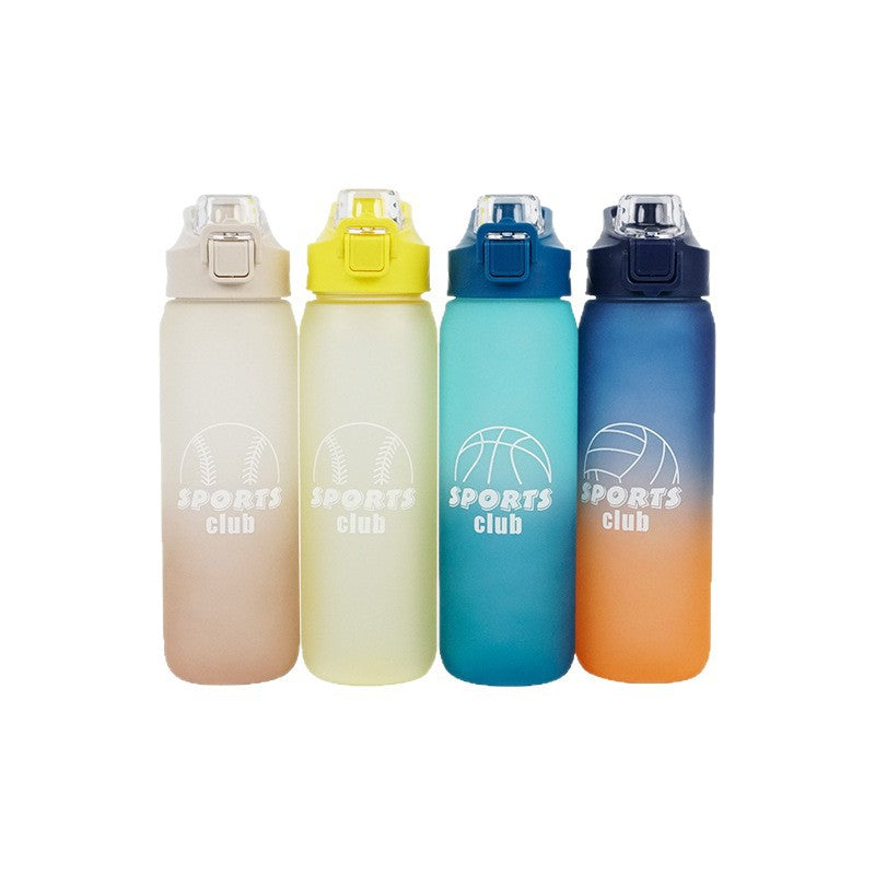 Outdoor sports water cup, food-grade, large-capacity, leak-proof, pop-up lid, fitness water bottle, good-looking, portable plastic cup for outings