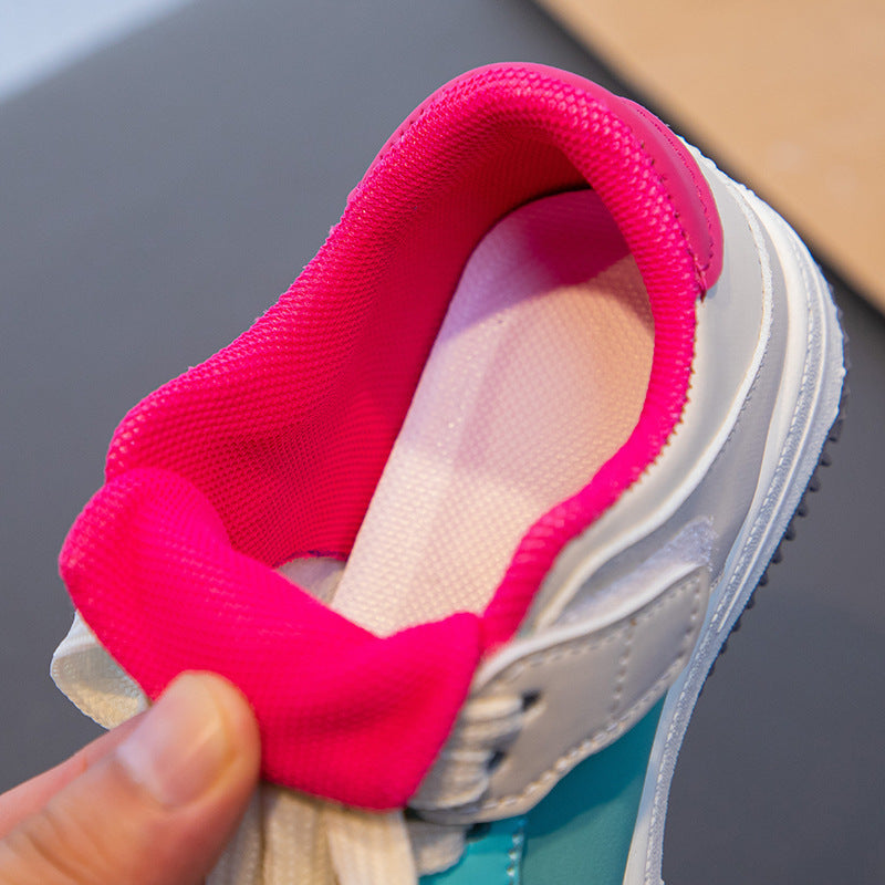 Big stupid bear girls mandarin duck board shoes 2025 autumn new children's trendy brand sports shoes boys Korean board casual shoes