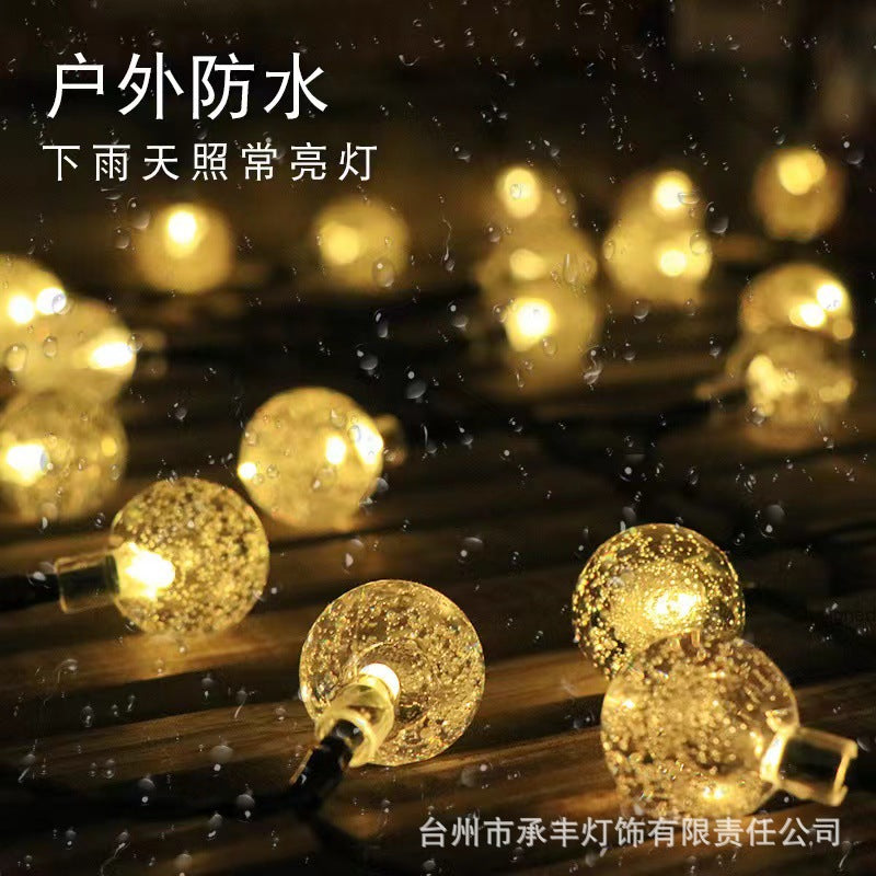 LED solar light string star light bubble ball lantern outdoor waterproof Christmas atmosphere decorative light flash wholesale