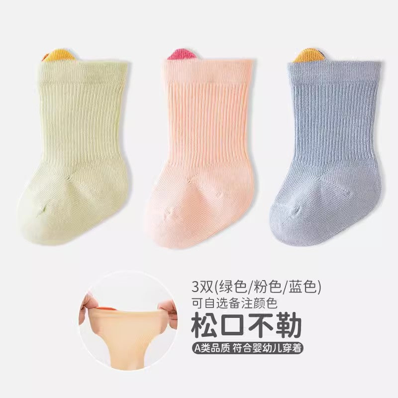Babylon class a socks combed cotton breathable boneless baby knee socks socks candy color ear lifting newborn socks