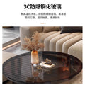 Rock slab coffee table living room solid wood table balcony small apartment for homecasualaccessible luxury round side table retractable combination