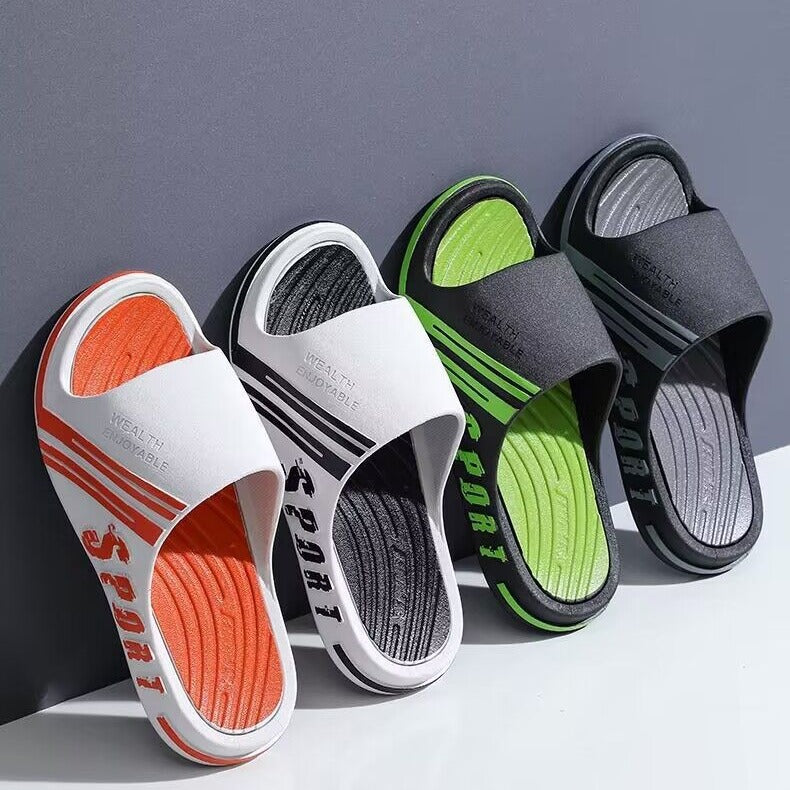 Men's slippers 2024 summer new style: cloud-like comfort, thick sole, bathroom-friendly, trendy couple's slippers, student home slippers, women's outdoor slippers