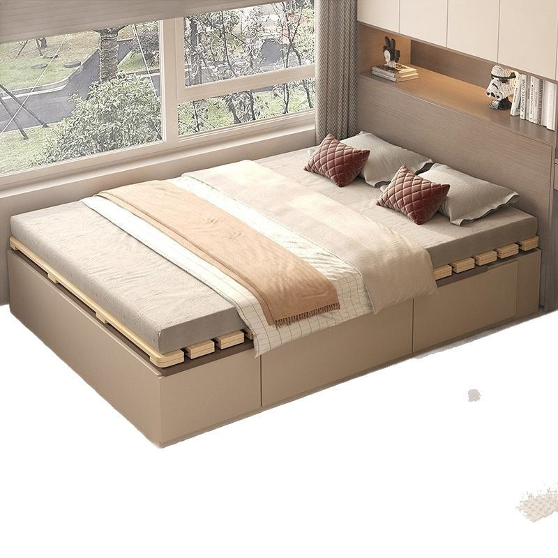 Solid wood bed board floor paving breathable moisture-proof handy gadget foldable wooden plaid bed tatami bed frame row frame mattress