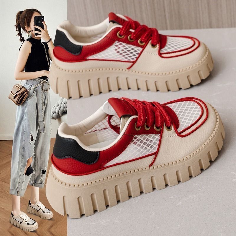 Thick-soled summer models, breathable and versatile little white shoes, children's new leisure popular mesh casual board shoes in the summer of 2024