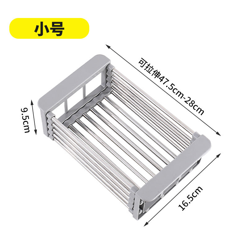 Sink Drain Basket Retractable Vegetable Basin Kitchen Washing Water Vegetable Filter Basket Household Dish Rack Dish Storage Rack