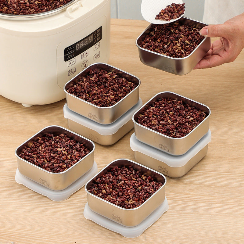 316 stainless steel food storage container - small lunch box for brown rice, food-grade, perfect for students and office workers