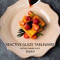 European retro ceramic western dinnerware restaurant hotel home use steak plate high-value unique ceramic plate dish
