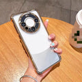 Suitable for huawei honor magic7pro magnetic holder mobile phone case mate80 electroplated four corners p80pro hard case