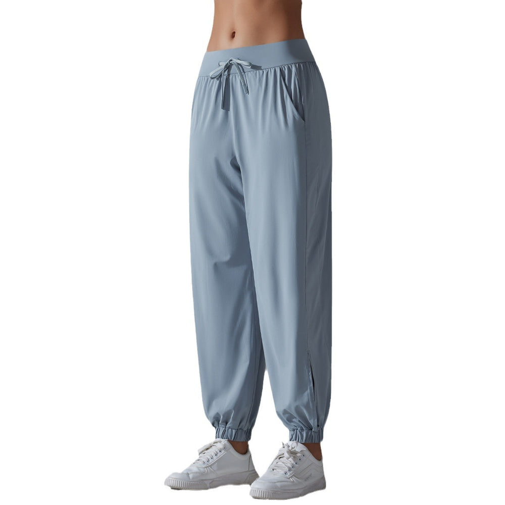 Clearance: original yarn ice silk cooling yoga pants - slim fit, sun protection, women's summer anti-uv elastic ankle-length pants