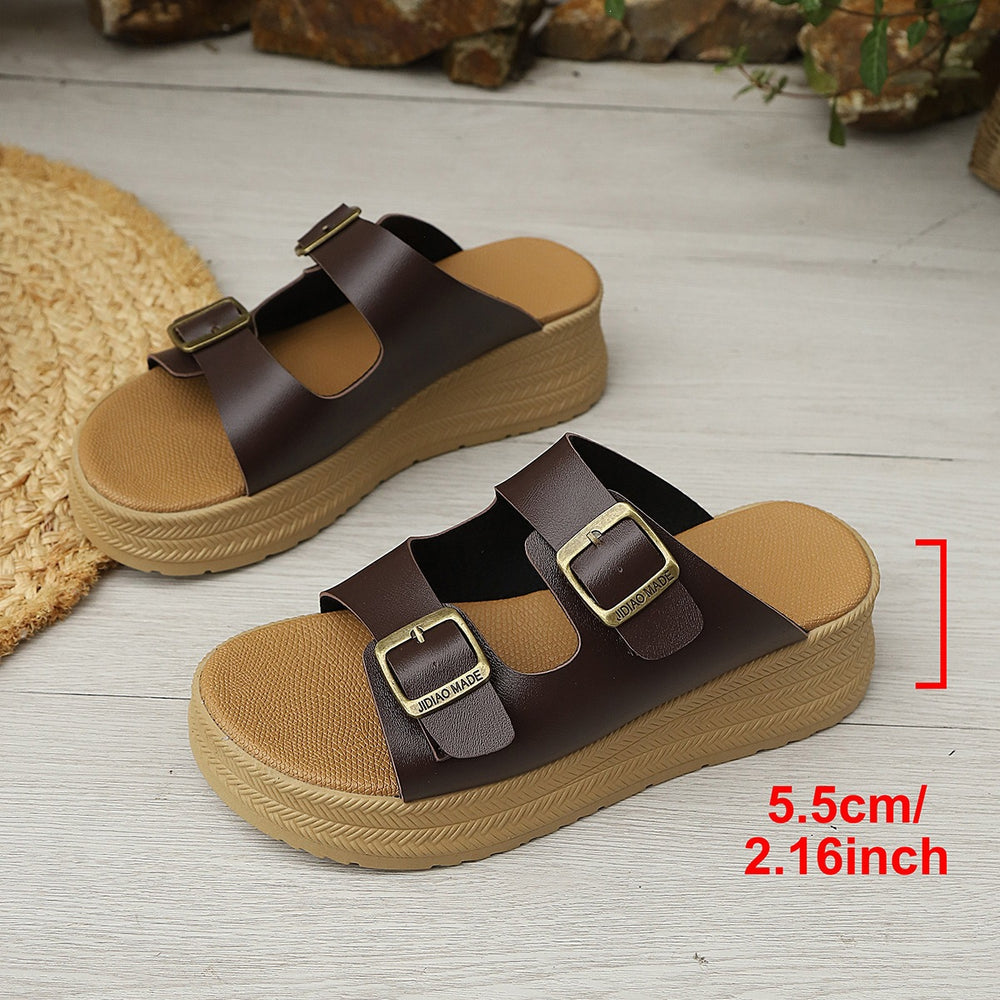 Plus size women's wedge flip-flops -  summer new arrival - stylish outdoor wear, perfect with skirts, non-slip slides