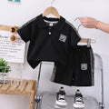 Boys' summer outfit set: new trendy boys' polo shirt & casual short-sleeve t-shirt shorts two-piece set - wholesale