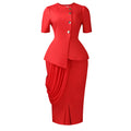 D613  foreign trade  new women's fashionable and elegant top and bodycon midi skirt two-piece african outfit