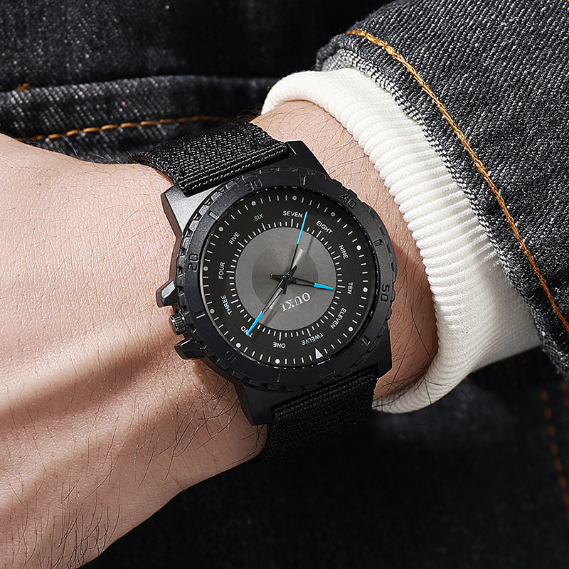 Ouki new outdoor sports canvas strap student watch - creative, fashionable, and unique quartz watch for cross-border wholesale