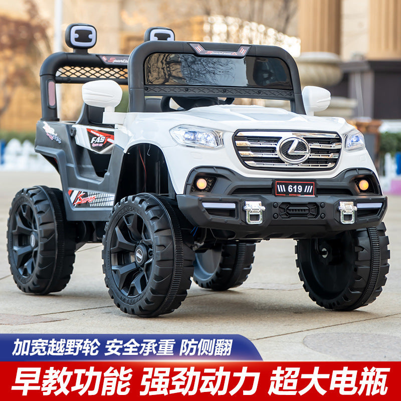 New four-wheel dual-drive children's electric remote control car off-road vehicle battery car double children's electric car