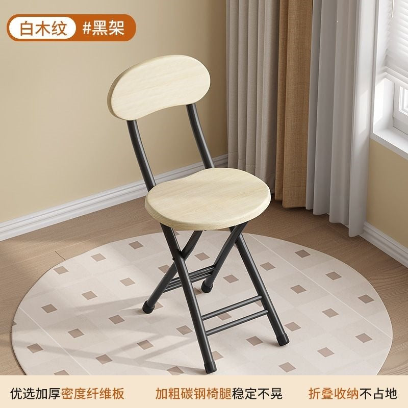Folding chair folding stool popular simple household dining chair white negotiation chair portable training chair dormitory outdoor chair bamboo