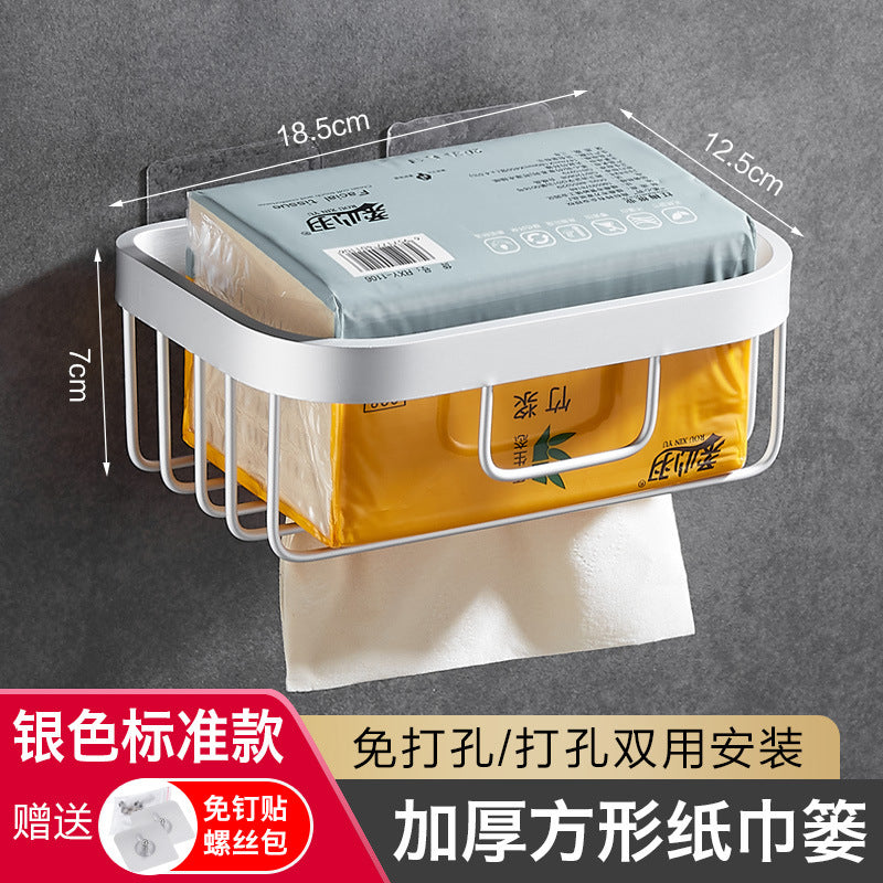 No punching toilet tissue box toilet toilet toilet paper roll paper toilet paper toilet paper storage wall-mounted rack