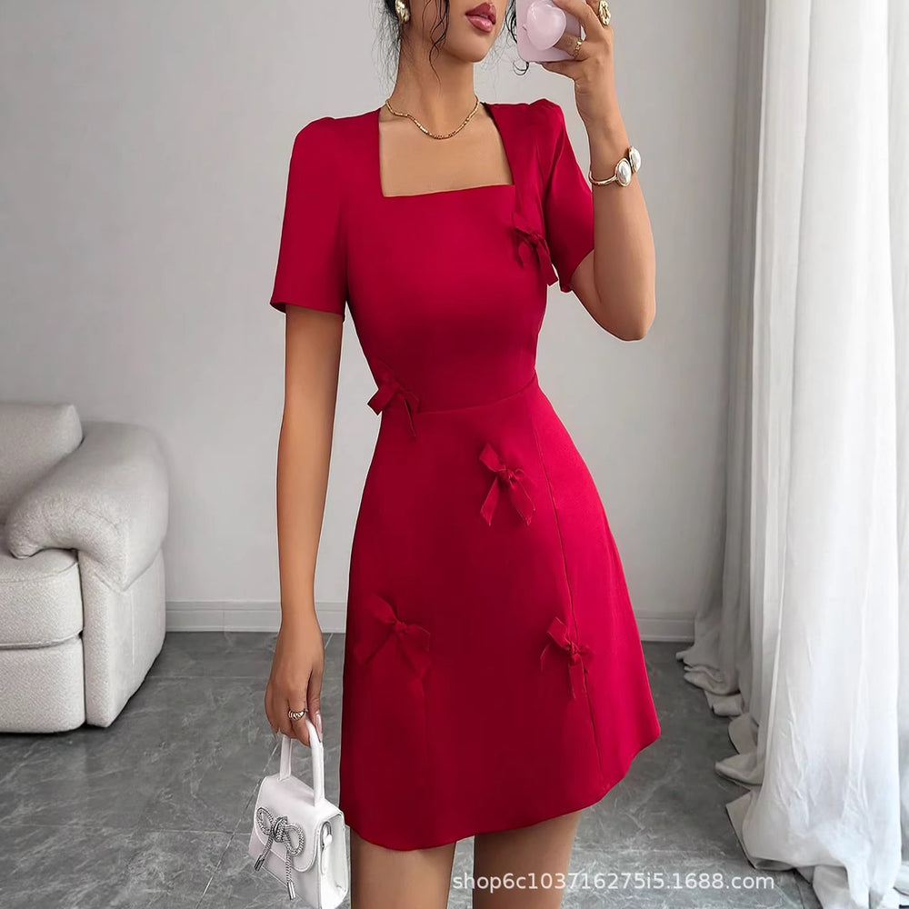 fashionexportdress summer new arrival waist slimming lookelegantpetites long skirt frenchbows
