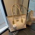 Vintage chic woven women's bag - large capacity, versatile, trendy tote - new spring/summer commute shoulder bag for women