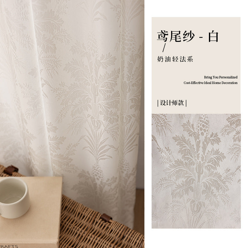 New arrival french iris gauze sun protection and light-proof living room bedroom balcony plant flower jacquard window gauze relief high