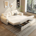 Detachable and washable velvet sofa bed, dual-purpose, foldable, integrated small apartment, cream style, storage, single and double, special price function