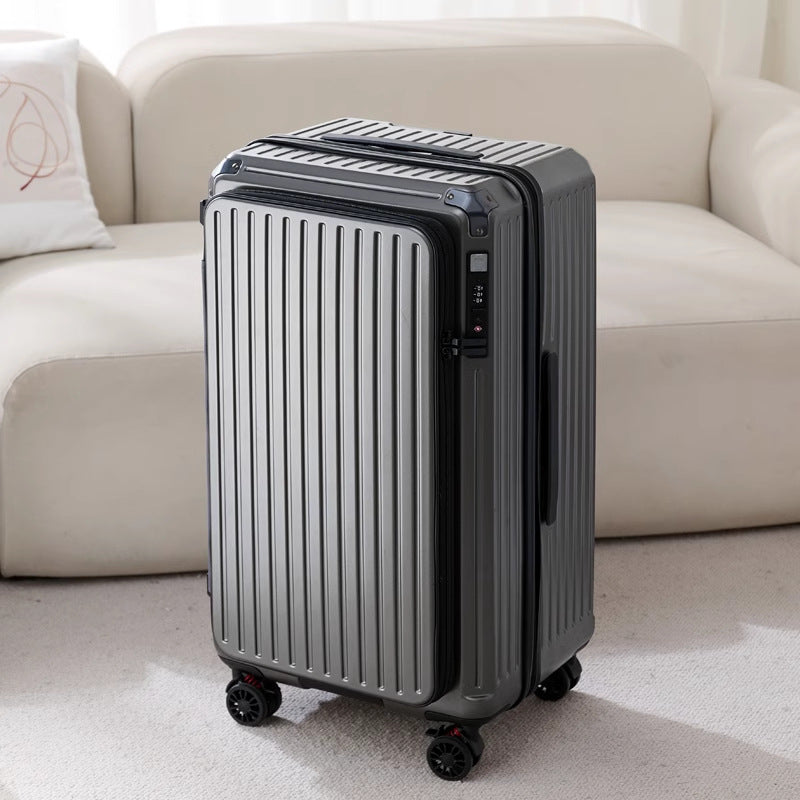 New side-open large-capacity suitcase, female password trolley case, male 20-inch 5-wheel suitcase, 32 expandable suitcase.