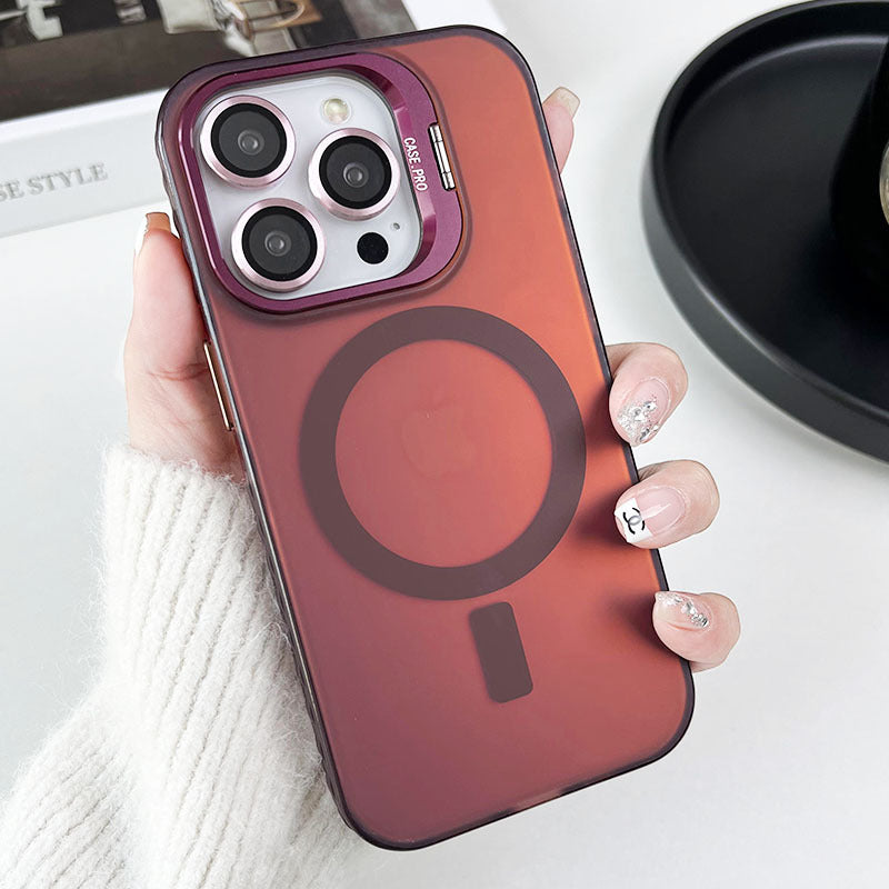 Laser color-changing imd phone case for iphone 16, apple 17 pro, with hardware lens protection and magnetic 15 series compatibility