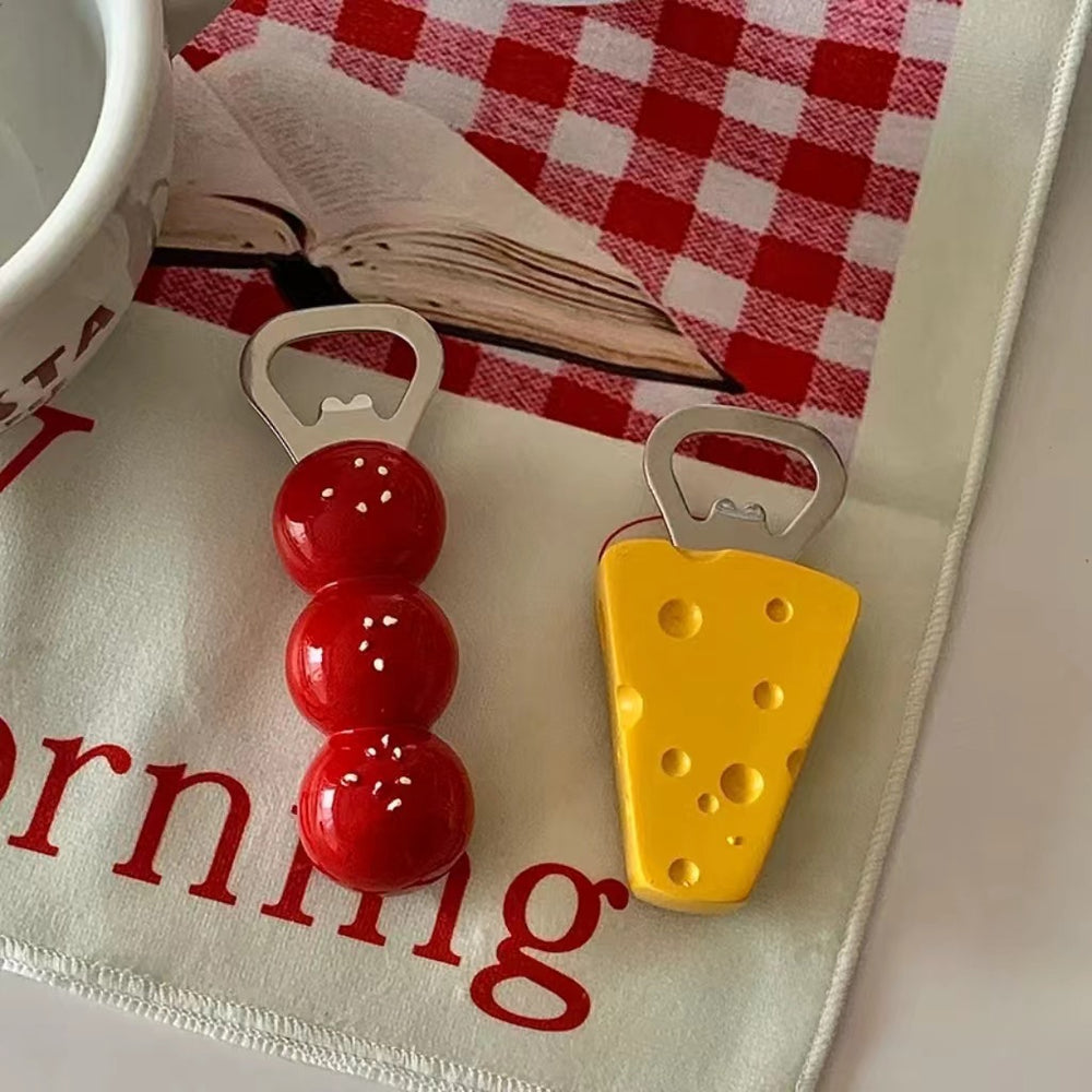 New cheese-themed cute simulation accessories fridge magnet bottle opener - creative magnetic bottle cap remover for home use - the ultimate bottle opener!