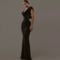 fashionautumnew arrival women's pure colorelegantelegance waist pleated swing collar silmdress women