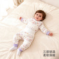 Baby quilted separatessuit baby clothes autumn thin cotton belly protection cotton clothing infant pure cotton thin cotton clothing