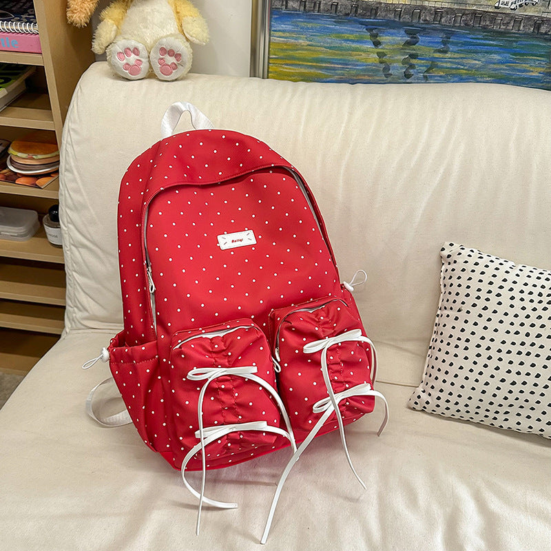 Factory direct backpacks: trendy japanese polka dot design, high-value travel gear, promotional gifts, and backpacks