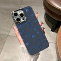 Swirl pattern phone case for apple 17, striped blue floral iphone 15 pro max glitter hard case, 16 anti-drop