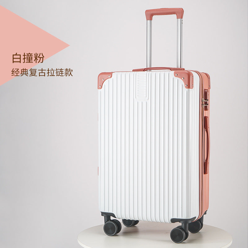 Retro suitcase large capacity high value trolley case universal wheel password case student suitcase leather case wholesale