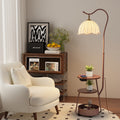 Popular medieval style storage function grapefruit floor lamp retro atmosphere lamp sunset yellow decorative lamp living room fishing lamp