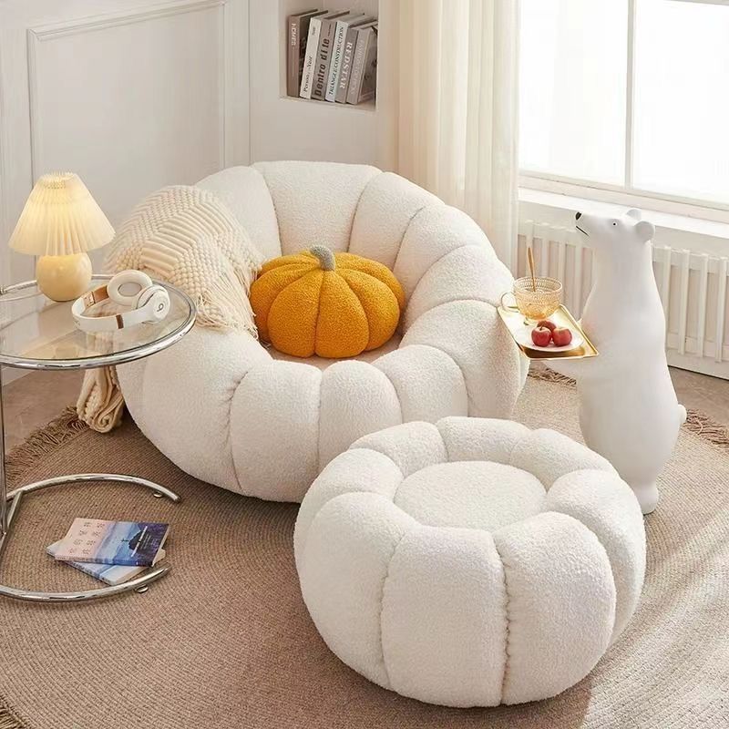 Cream lazy pumpkin tatami Internet celebrity living room small apartment rotating single sofa balcony bedroom leisure chair