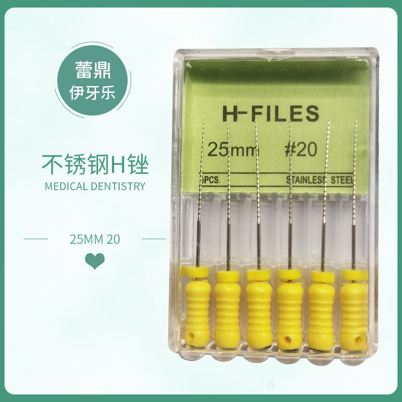 Dental H file K file Enlarged needle Root canal Stainless steel file Nickel titanium file R file One box of six boxed manometry needles Hand use