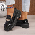 plus sizeflats women's  new 5cm thick sole patent leather mary jane shoes slip-on small fragrant style loafers