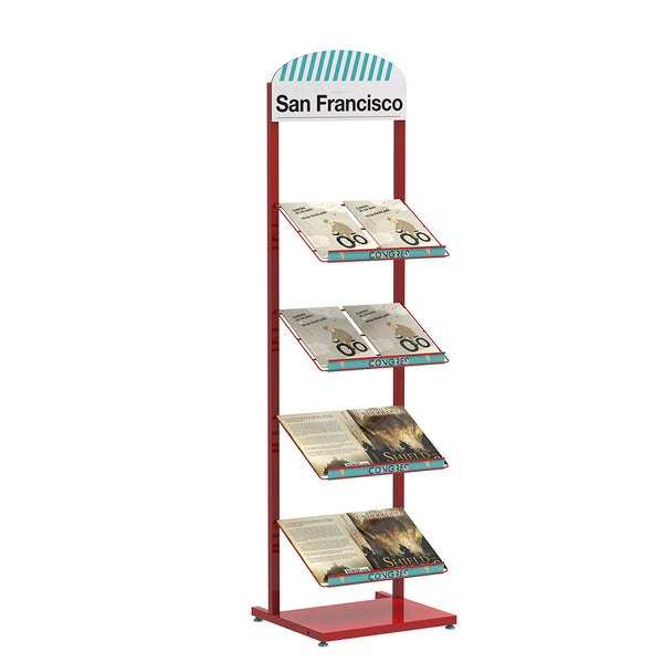 Metal Magazine Display Rack Bookstore Newspaper Display Rack Office Hall Brochure Display Rack Material Information Display Rack