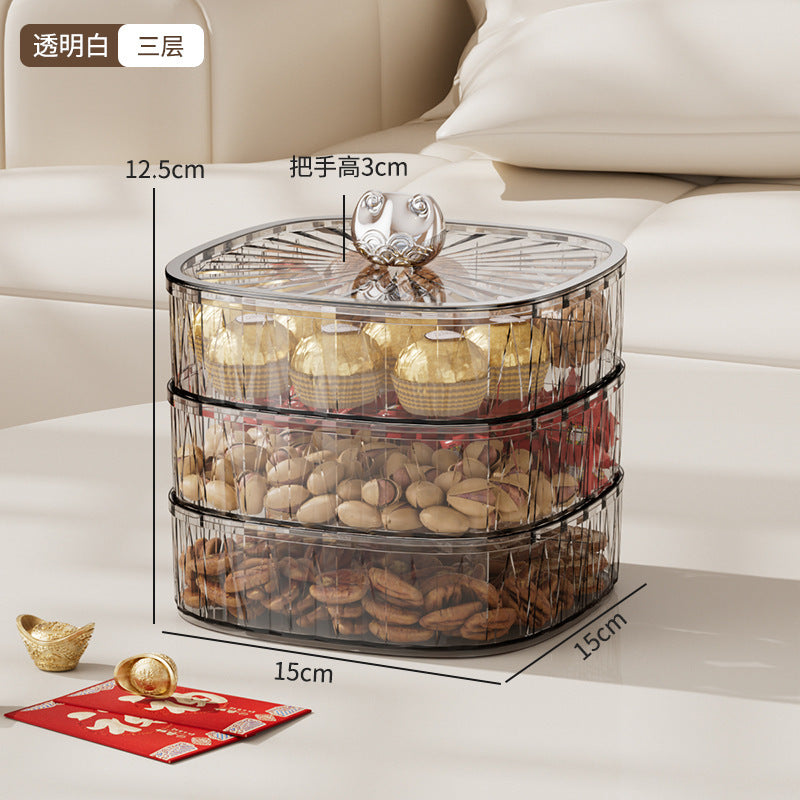 Luxury sealed fruit bowl - premium 2025 design for home living room coffee table - candy & snack display, dried fruit storage box