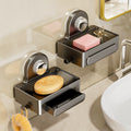 Suction cup soap dish bathroom soap sponge storage rack wall-mounted punch-free soap dish drain rack for home high-end