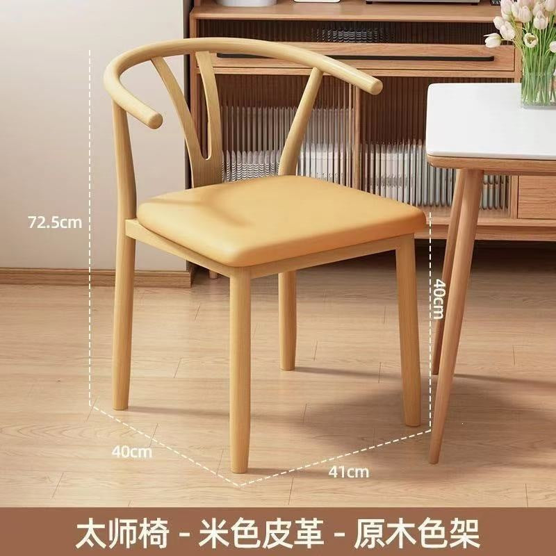 Taishi chair back chair for home dining chair modern casual commercial dining table horn restaurant stool backrest iron tea chair