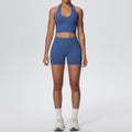 fashion seamless breathable halter back yoga suit running sports fitness yoga suit two-piece set for women