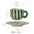 Hand-painted ceramic coffee cup and saucer set - unique gift mug - creative niche gift - high-value handcrafted cup