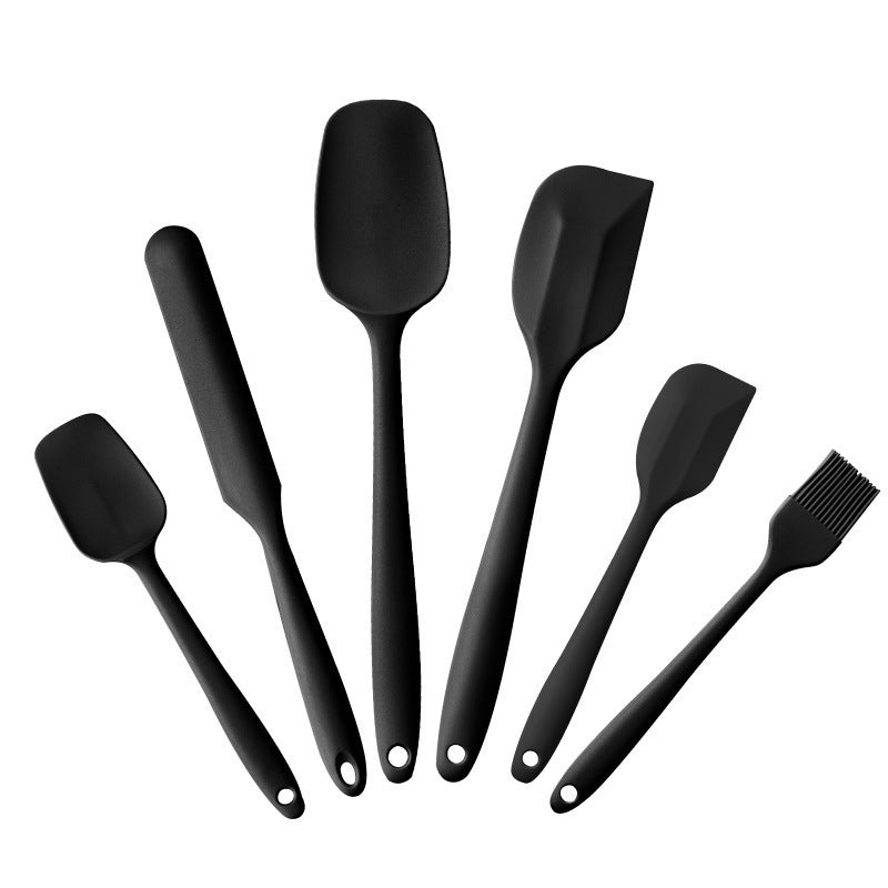 Cross-border baking tools 6-piece set, kitchen silicone T-shovel household integrated silicone scraper silicone barbecue oil brush