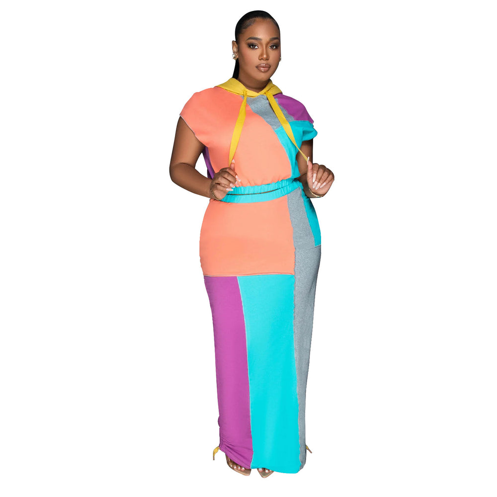 C6975 cross-border   independent station fashion women's printed short-sleeve bestselling dress