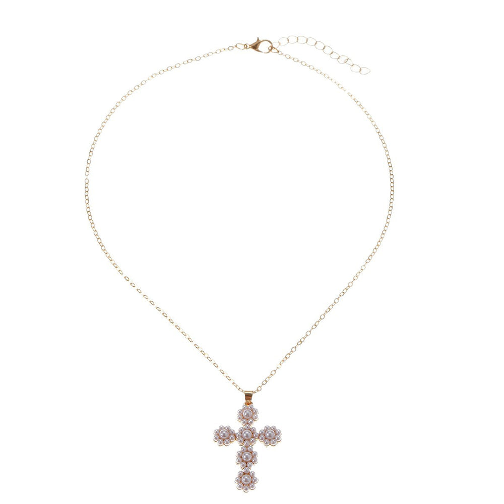 Wholesale vintage cross necklaces - european & american cross-border style, french baroque pearl pendants, unique & high-end choker necklaces