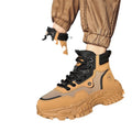 Men's martin boots: spring breathable high-top british style retro work boots, outdoor hiking, desert combat, and yellow boots